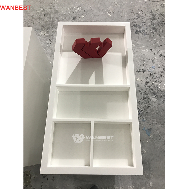 Aritificial Stone White Customized Small Design Commercial Display Counter