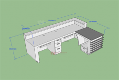 Professional Solid Surface Imported Materials LOGO Reception Desk Furniture