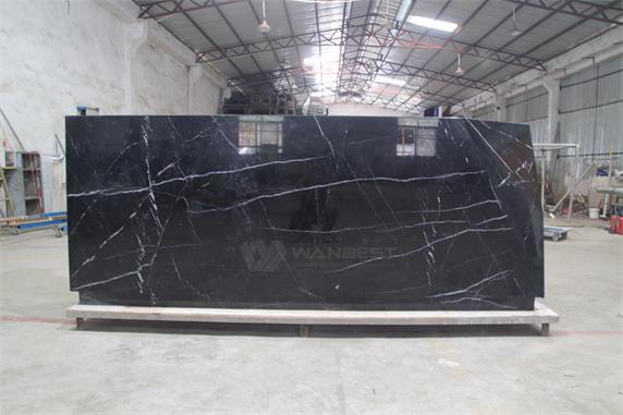 Marble stone High quality black stripe elegant reception desk