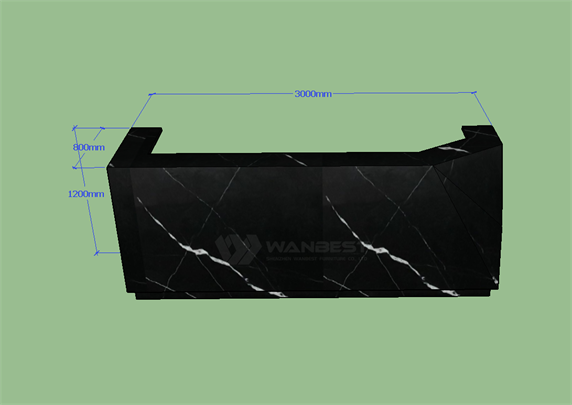 Marble stone High quality black stripe elegant reception desk