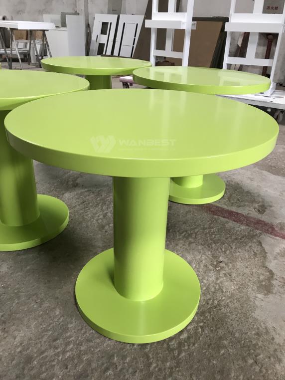 Green acrylic solid surface high quality modern dining table