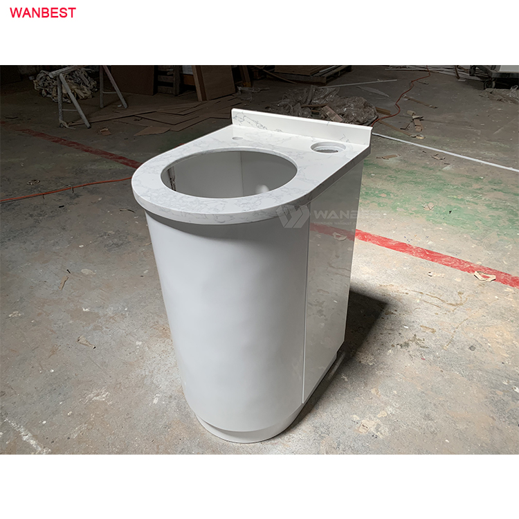 WANBEST customized quartz stone small size white wash basin