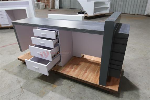 Standard size modern design company acrylic solid surface office desk