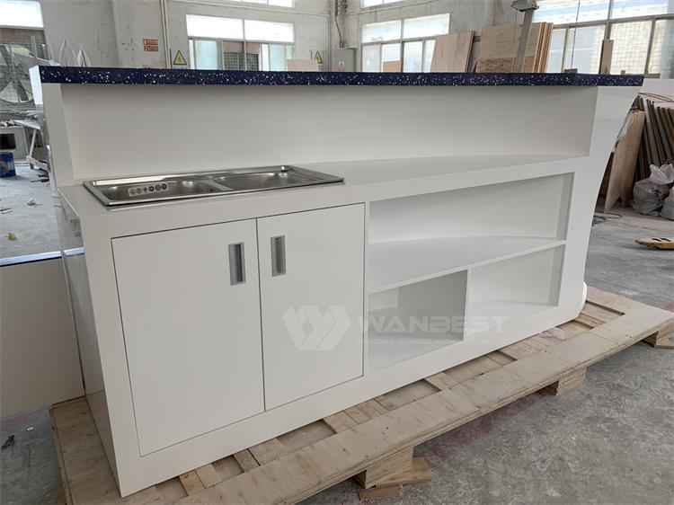 bar counter with cabinets