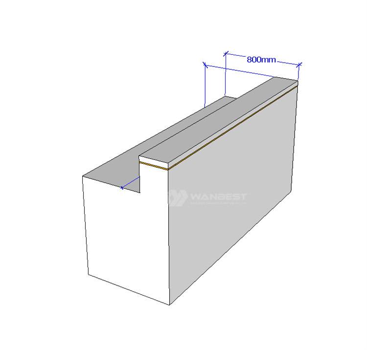 Reception desk 3D drawing 