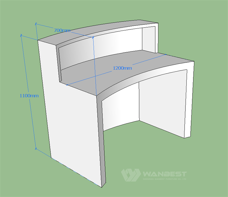 Front counter 3D drawing 