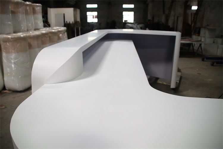 Acrylic High Glossy White LOGO Reception Desk Furniture Luxury Design