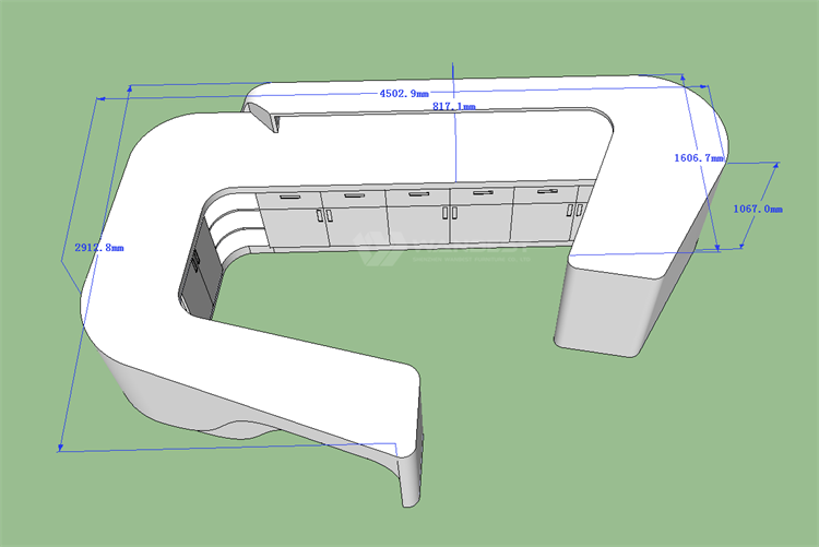 3D drawing reception desk 