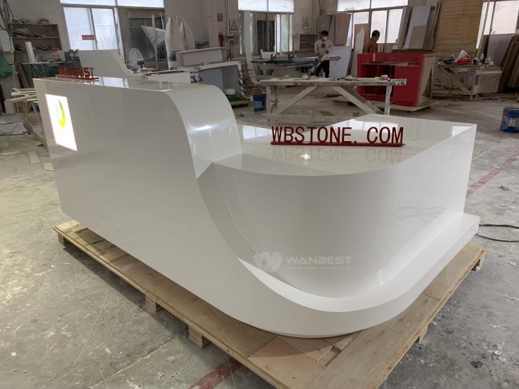 Acrylic Solid surface Customized LED RGB Light Hospital Reception Desk