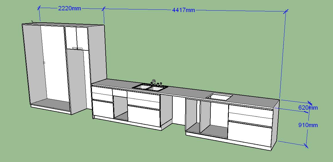 kitchen cabinet with 3D drawing