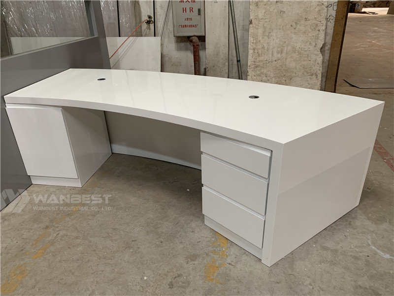 reception desk with staff working table