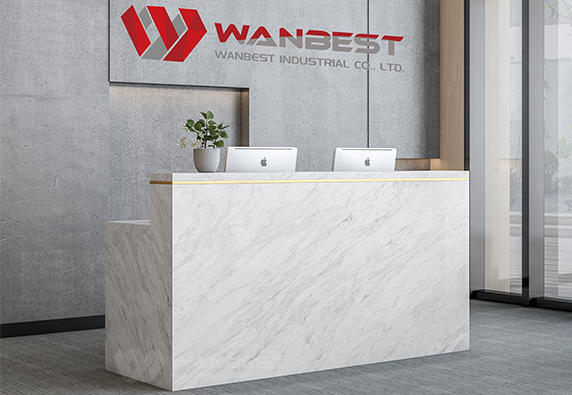 Modern design high quality nature marble reception desk furniture