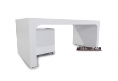 White Stone Modern Design White Office Staff Desk