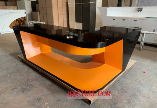 Contemporary black L shaped executive computer office desk