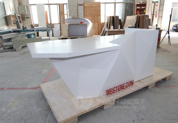 White restaurant office  salon reception counter desk