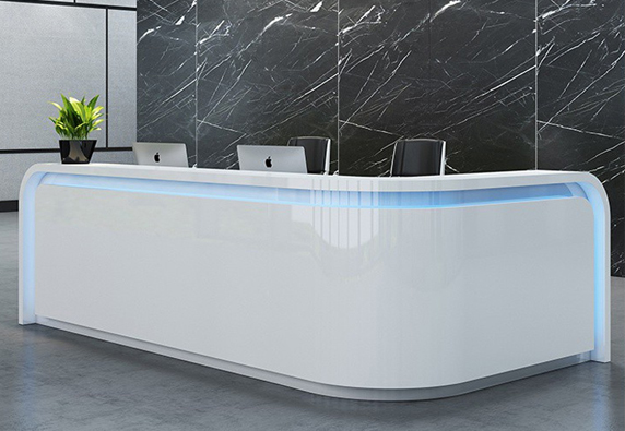 Moder salon white retangular reception counter table | desk