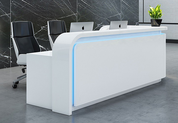 Moder salon white retangular reception counter table | desk