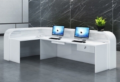 Moder salon white retangular reception counter table | desk