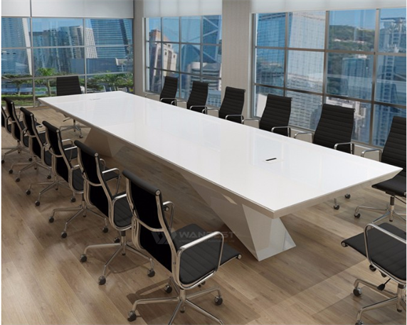 White Marble Modern Office Large Conference Room Table