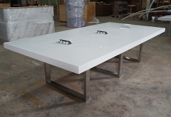 white stone simple design conference room meeting table