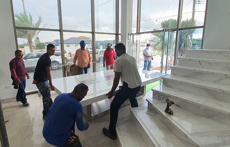 Custom white corian stone conference table Oranjestad, Aruba