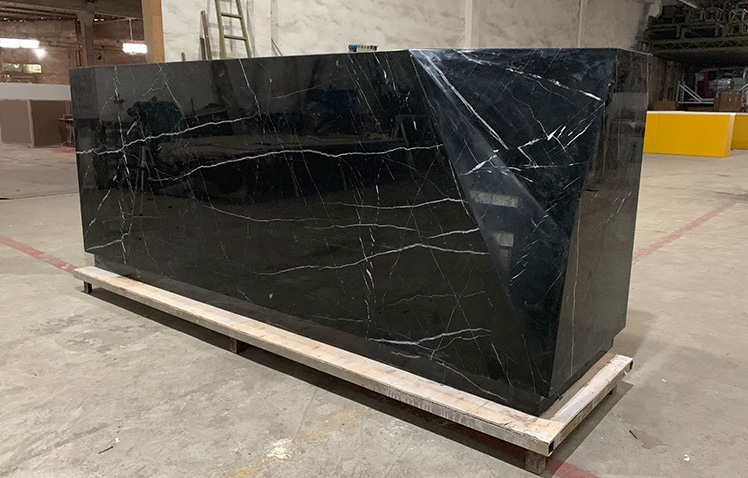 Marble stone black stripe elegant reception desk