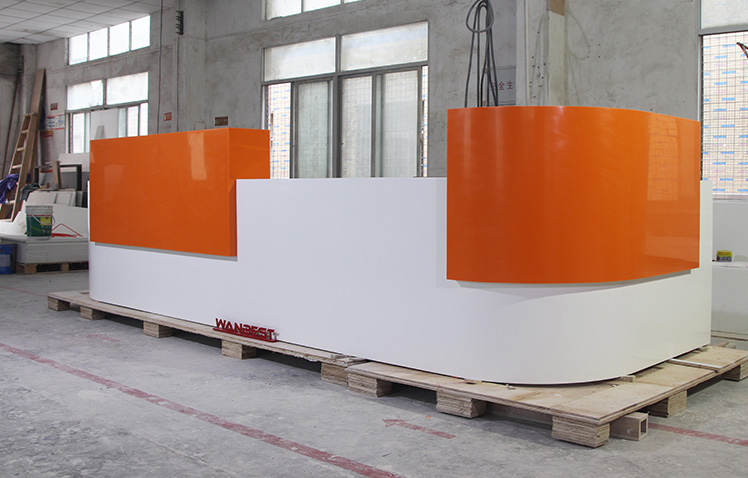 U shape solid surface modern reception desk