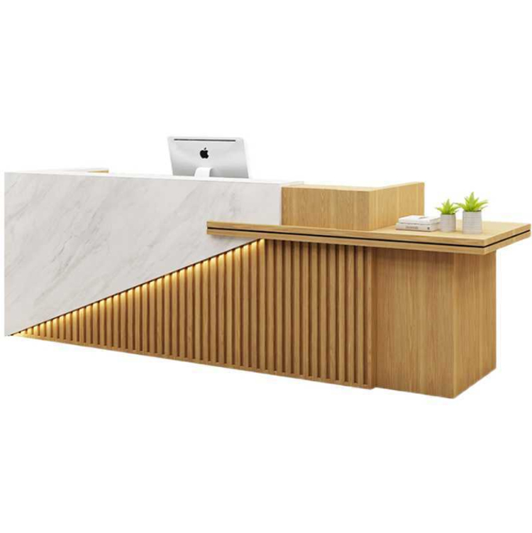 wood reception desk