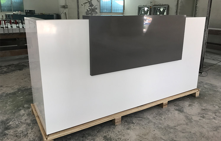 L Shape Corian Luxury Reception Desk