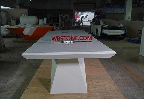 Newest White Square Solid Surface Conference Table