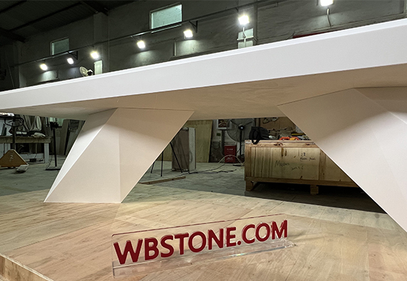 Newest White Square Solid Surface Conference Table