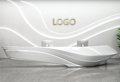 Modern office decor Customizable White Reception Desk