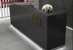 salon modern office black white reception desk desgin