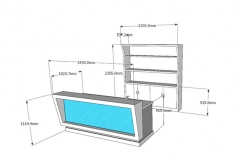 Salon White Modern LED Light Home Bar Counter Table Set