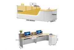 modern front salon wood white reception counter desk