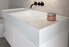 white solid surface commercial hand wash sink