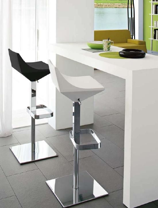 black and white mental bar stool