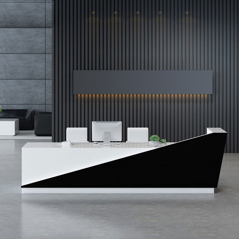 Black marble reception desk