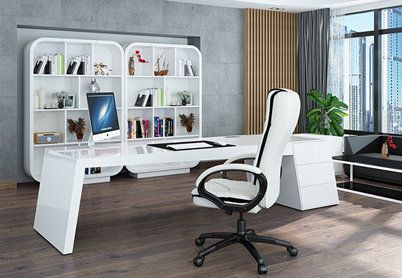Cheap white business executive with storage office desks