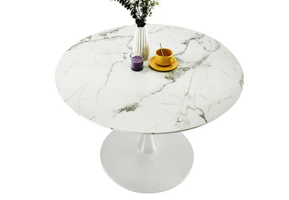 Simple round  marble top small circle dinning table