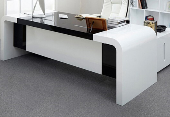 Modern commercial black I shape executive office desk