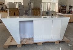 Modern marble top counter height kitchen island table