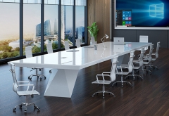 White Marble Modern Office Large Conference Room Table