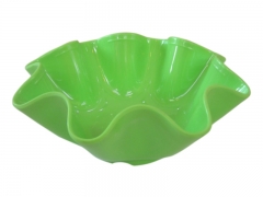 solid color melamine deep round plate with wave