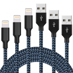 iphone nylon braided colorful aluminium alloy 2.4A fast charging lightningg usb data cable