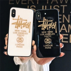 ストゥーシー iphone12/12mini/12pro max スマホケース iphonexs max/xr 携帯ケースペア Stussy パロディ アイホンxs/8/8プラスケース シンプル 衝撃ガラス素材 激安