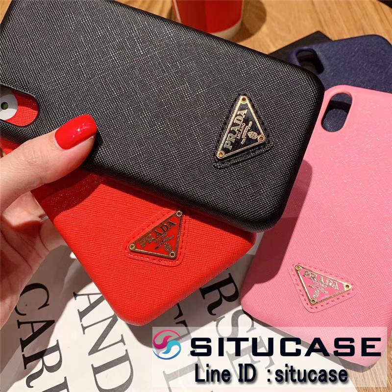 買取公式【極美品】PRADA iPhone12 三角ロゴ サフィアーノレザー ケース バッグ