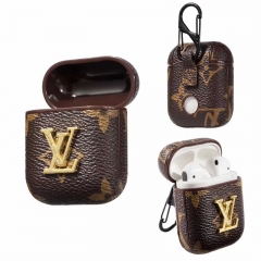 ルイヴィトンゴールドLV付き airPods pro1/2ケースカバー 激安 カナビラリング付き 高級感 Louis Vuitton ワイヤレスイヤホンケース オシャレ メンズプレゼントオススメ 充電可能