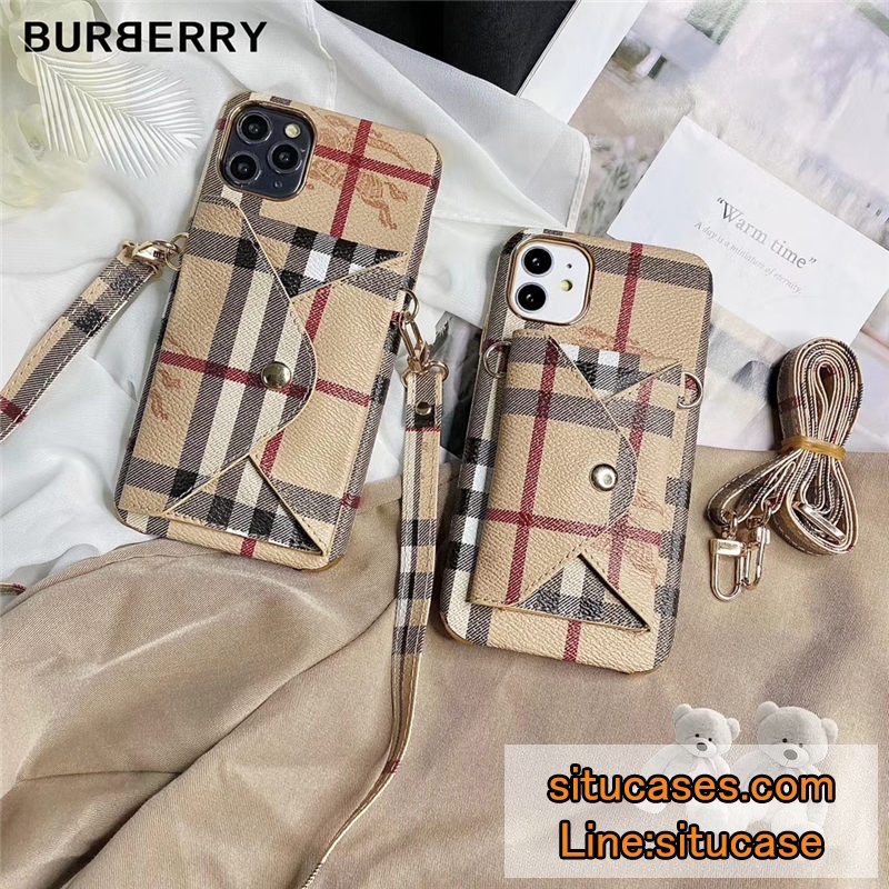 バーバリー風 iphone15/15plus ケース 背面カード収納 BURBERRY