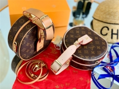 LV mini boite chapeaux ハンドバッグ きれいめ ルイヴィトンモノグラムボワット・シャポー ショルダー ウエストパック使用可 ヴィトン斜め掛けミニバッグ かわいい レディース 20X18cmサイズ